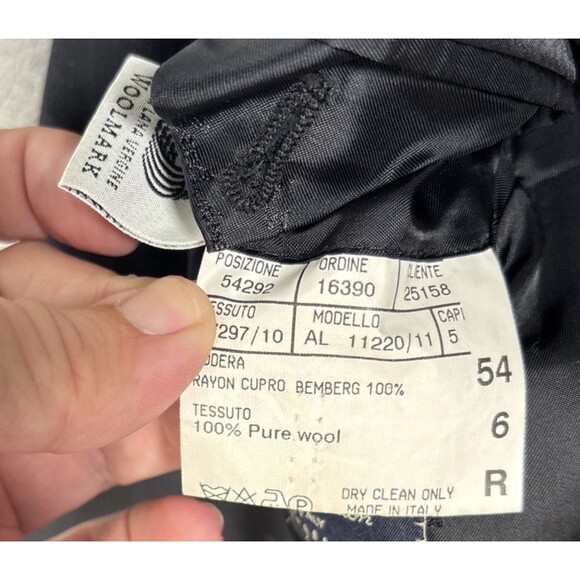 Canali Blazer Suit Jacket Men’s Size 46R Black Gray Stripes Super 200s Harrods - Picture 11 of 16